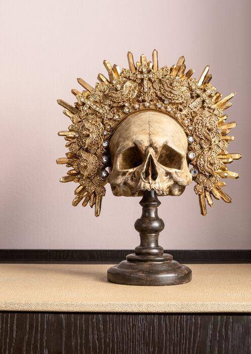 King Skull Gold Deco Object