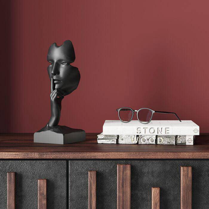 Quiet Face Black Deco Object