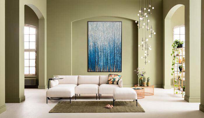 Rain Shower Blue Framed Picture