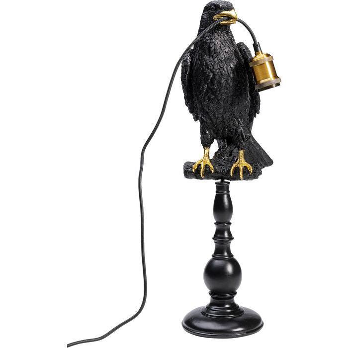 Sitting Crow Black Animal Table Lamp
