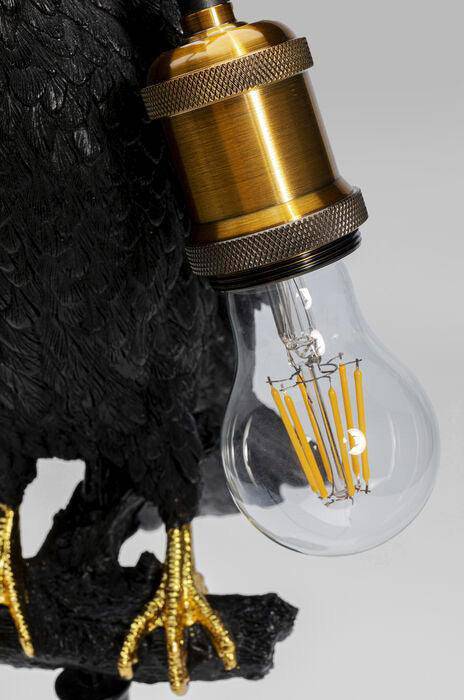 Sitting Crow Black Animal Table Lamp