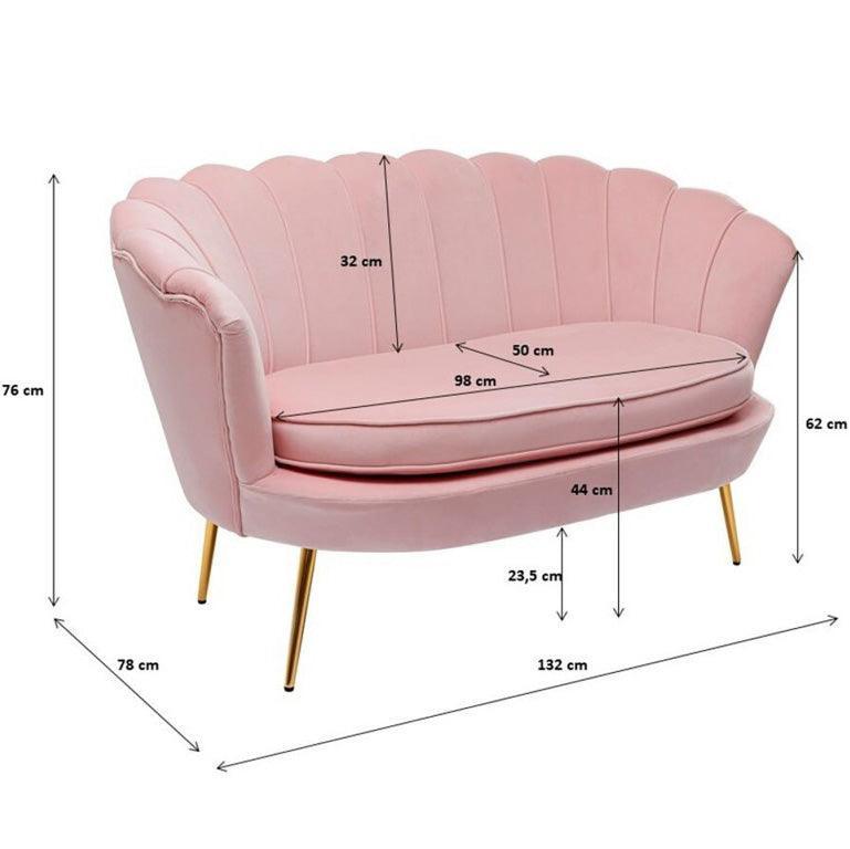 Water Lily Velvet 2 Seater Sofa