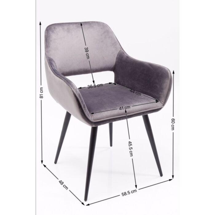 San Francisco Velvet Chair with Armrest