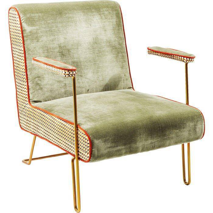 Aunt Betty Green Velvet Retro Club Chair