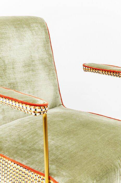 Aunt Betty Green Velvet Retro Club Chair