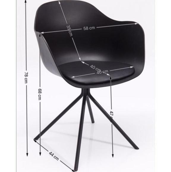 Bel Air Black Chair with Armrest