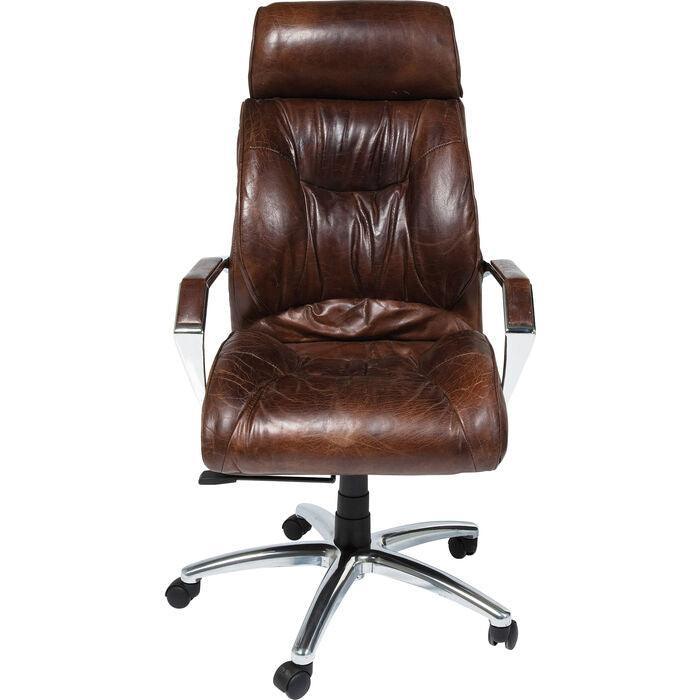 Cigar Brown Leather Lounge Office Chair