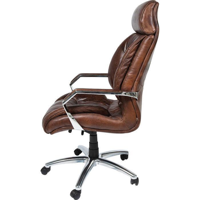 Cigar Brown Leather Lounge Office Chair