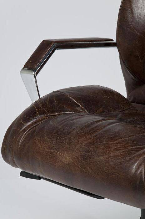 Cigar Brown Leather Lounge Office Chair
