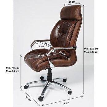 Cigar Brown Leather Lounge Office Chair