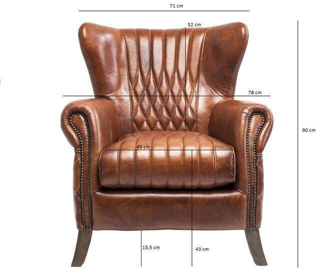 Country Side Brown Leather Armchair