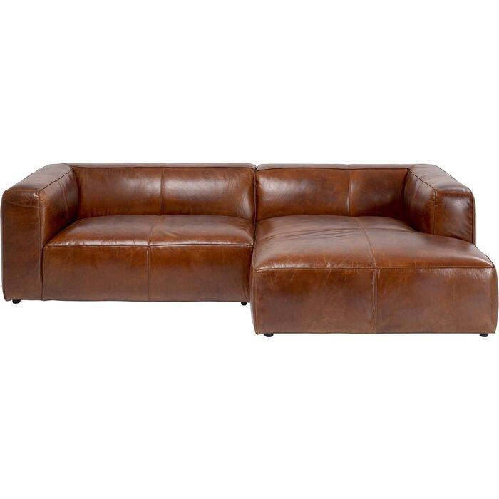 Cubetto Brown Leather Corner Sofa