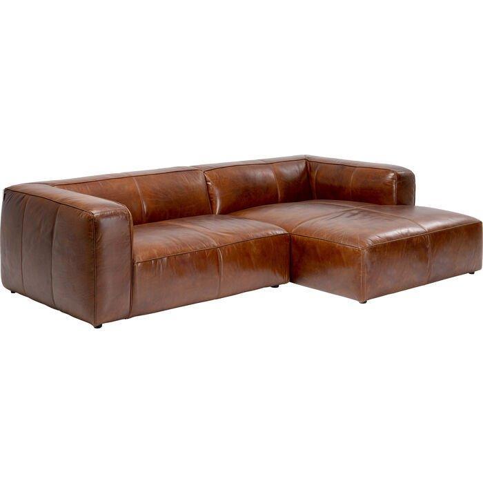 Cubetto Brown Leather Corner Sofa