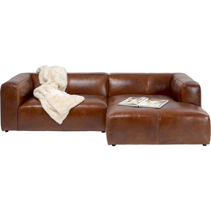 Cubetto Brown Leather Corner Sofa