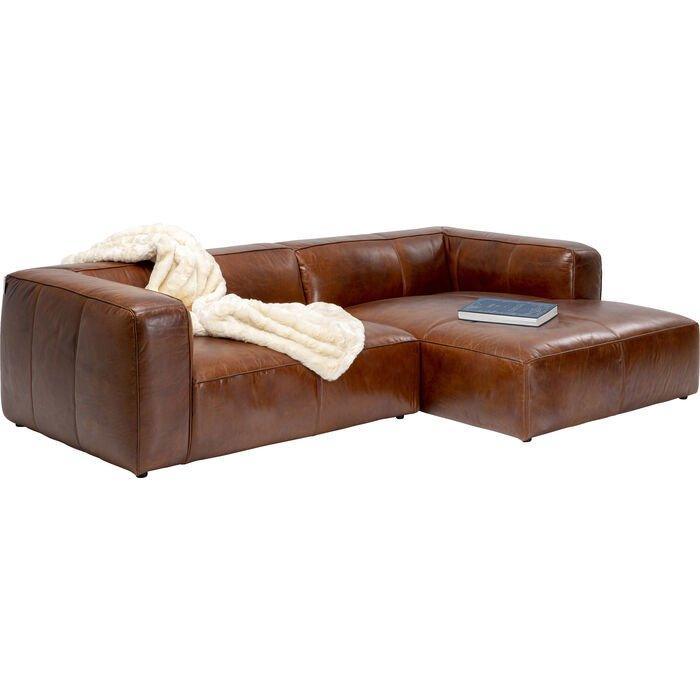 Cubetto Brown Leather Corner Sofa