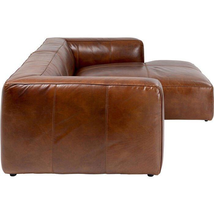 Cubetto Brown Leather Corner Sofa