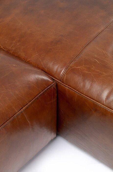 Cubetto Brown Leather Corner Sofa