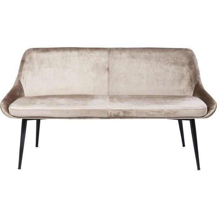 East Side Beige Velvet Bench
