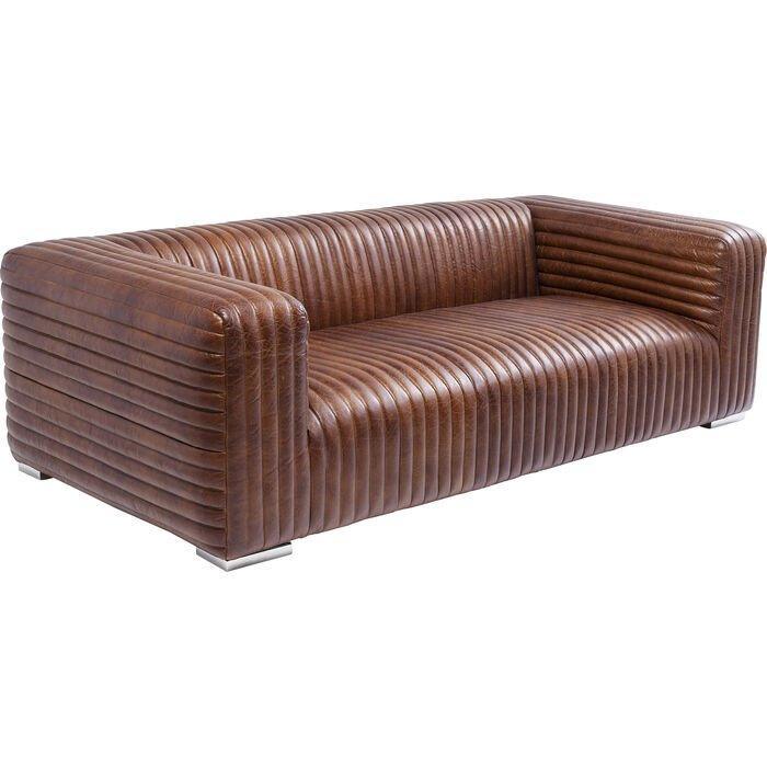 Malibu Brown Leather 3 Seater Sofa