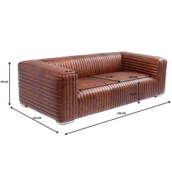 Malibu Brown Leather 3 Seater Sofa