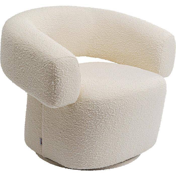 Maye Cream Boucle Swivel Armchair