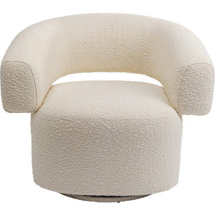 Maye Cream Boucle Swivel Armchair