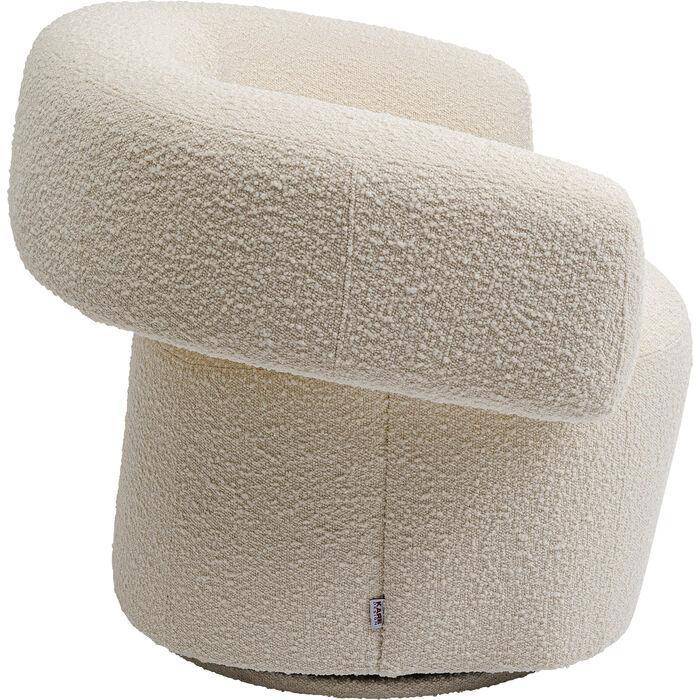Maye Cream Boucle Swivel Armchair