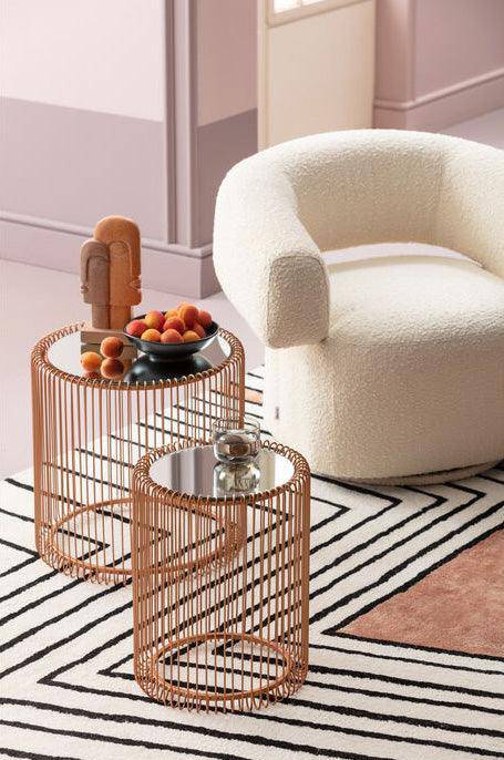 Maye Cream Boucle Swivel Armchair
