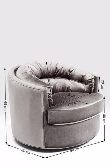 Music Hall Grey Velvet Swivel Armchair