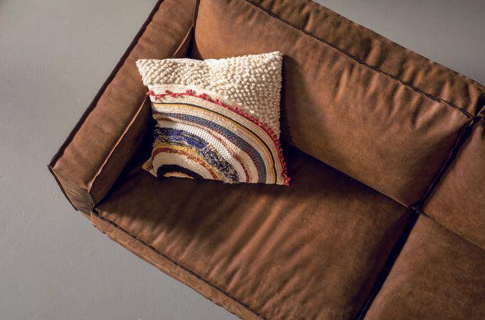 Neo Brown Leather 2 Seater Sofa