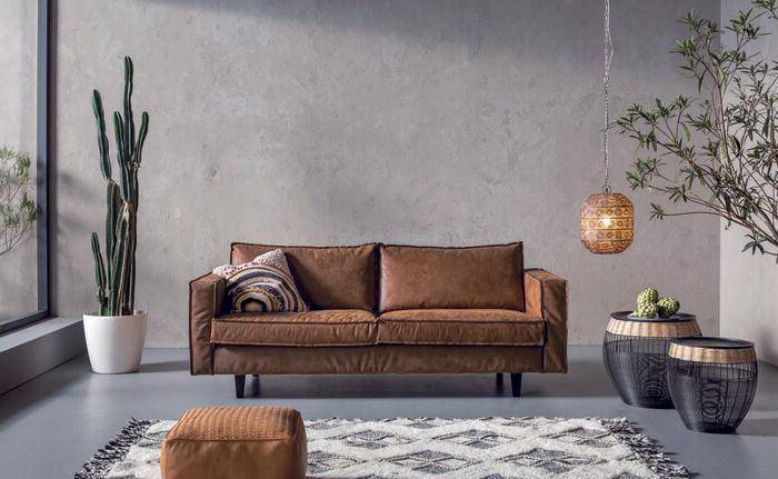 Neo Brown Leather 2 Seater Sofa