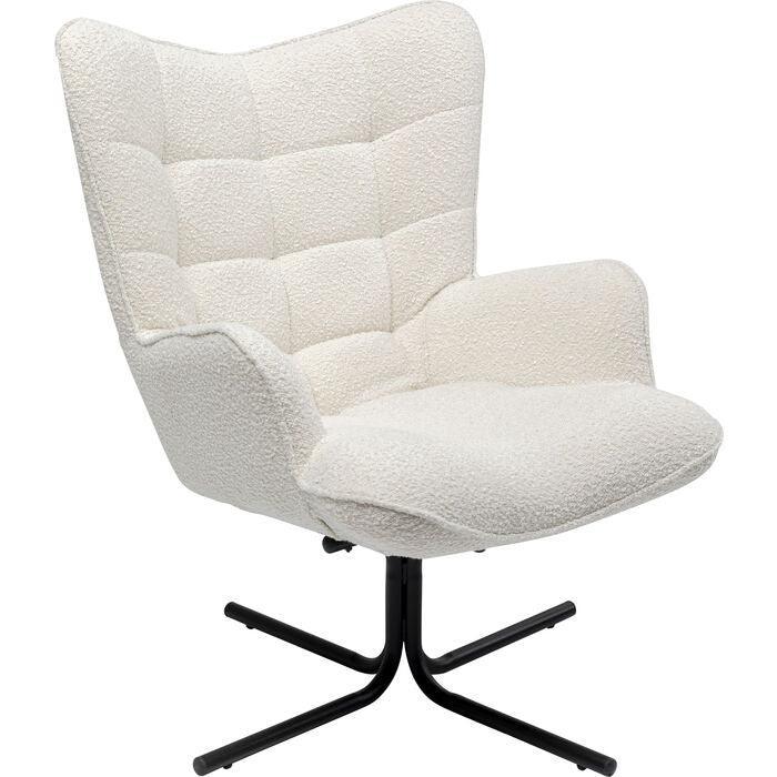 Oscar Cream Boucle Swivel Armchair