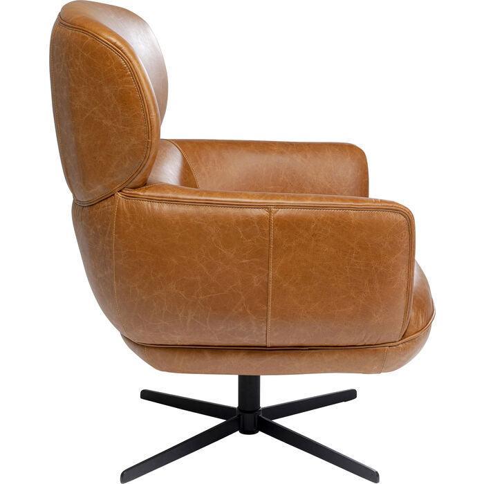 Ottawa Cognac Leather Swivel Armchair