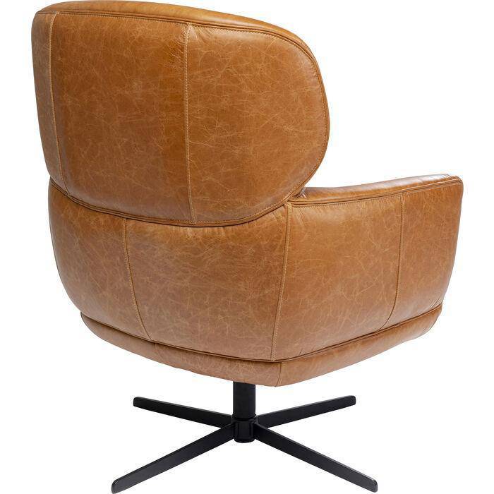 Ottawa Cognac Leather Swivel Armchair
