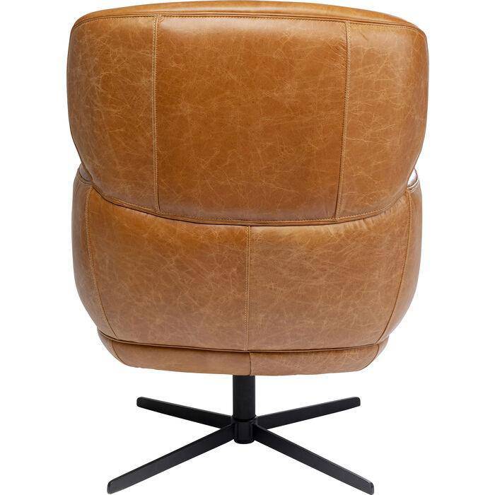 Ottawa Cognac Leather Swivel Armchair