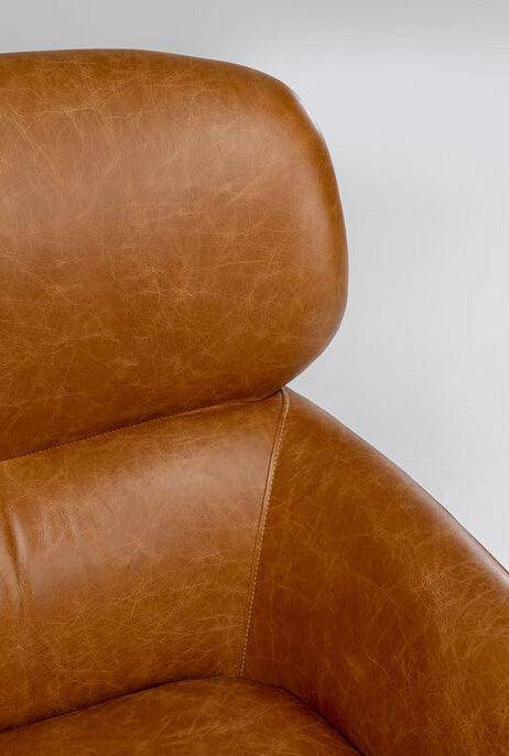Ottawa Cognac Leather Swivel Armchair