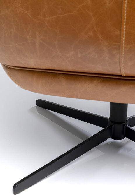 Ottawa Cognac Leather Swivel Armchair