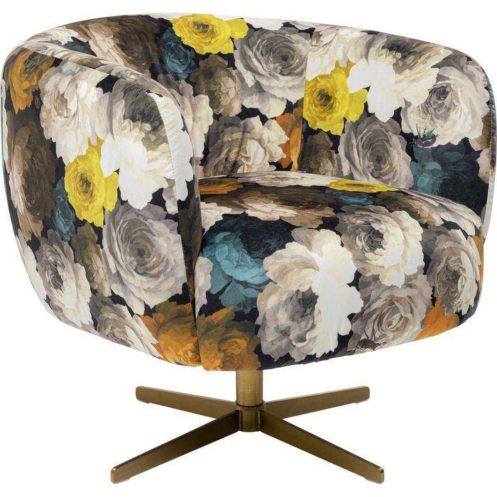Peony Flower Swivel Armchair