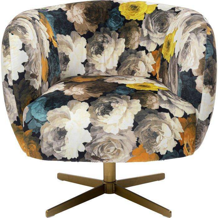 Peony Flower Swivel Armchair