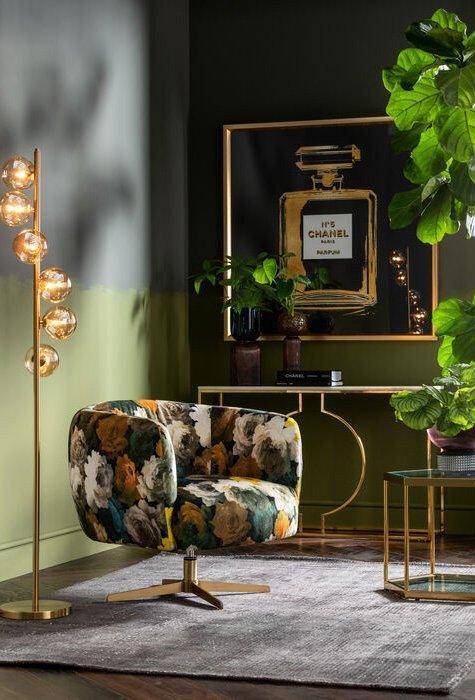 Peony Flower Swivel Armchair