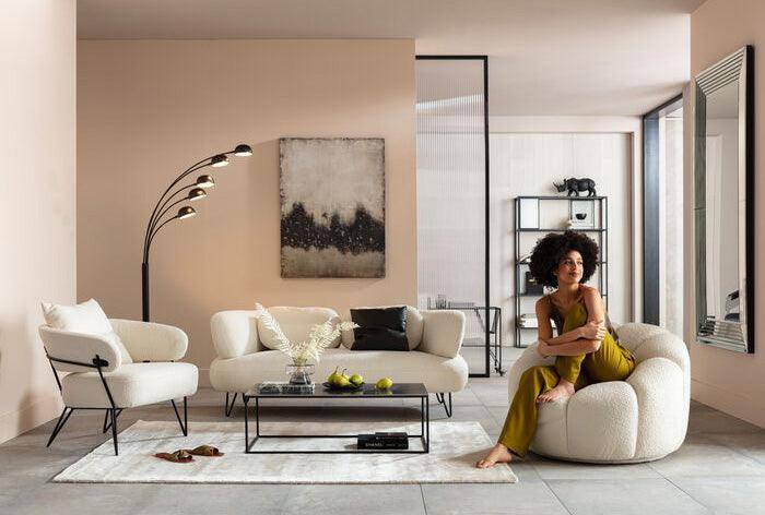 Peppo White Boucle Armchair