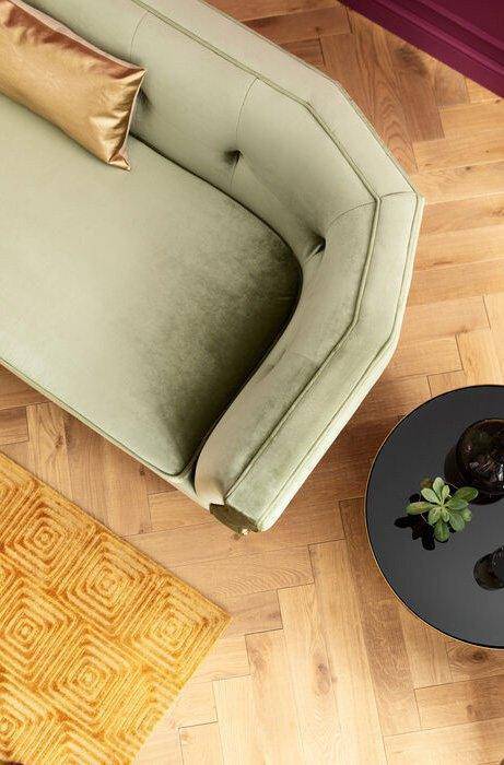 Rimini Green Velvet 2 Seater Sofa