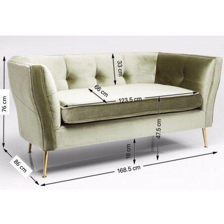 Rimini Green Velvet 2 Seater Sofa