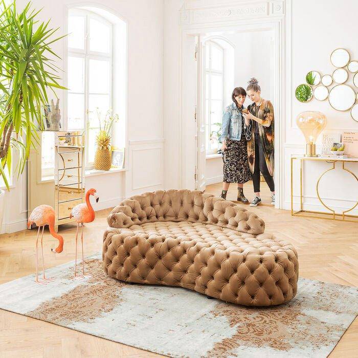 Santa Barbara Velvet Recamiere Sofa