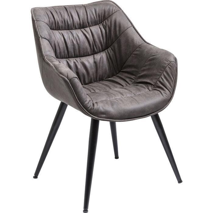 Thelma Dark Grey Chair with Armrest