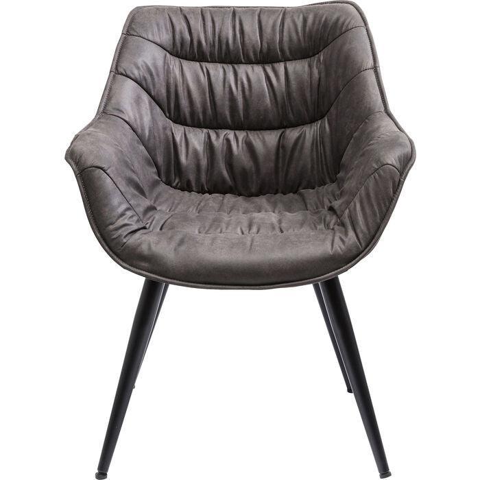 Thelma Dark Grey Chair with Armrest