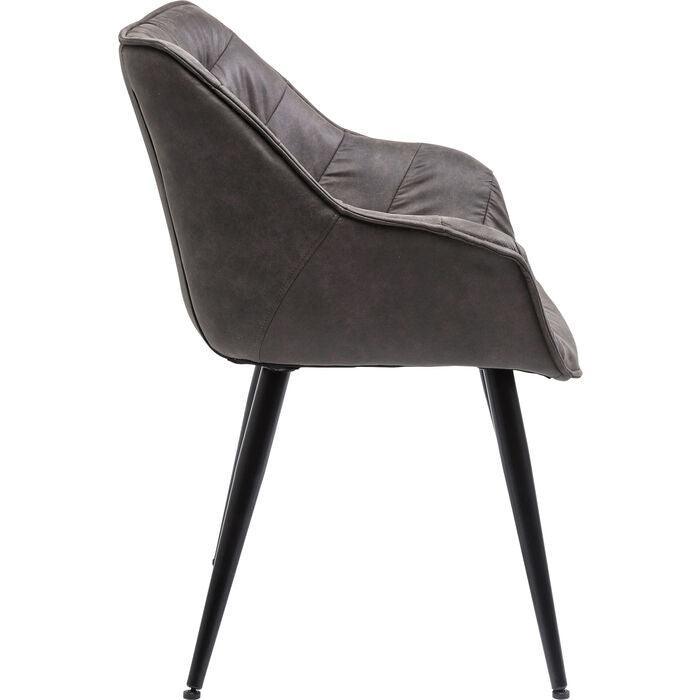 Thelma Dark Grey Chair with Armrest