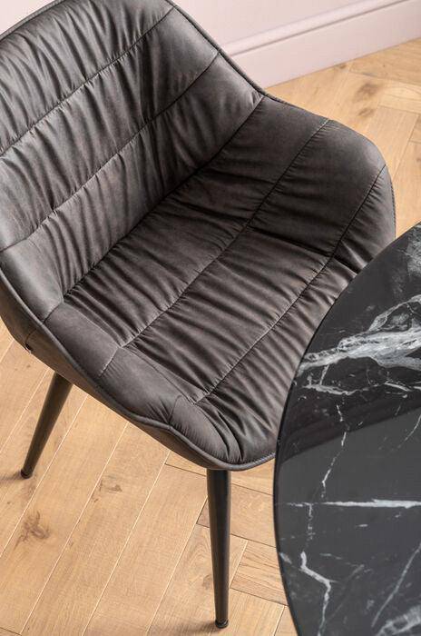 Thelma Dark Grey Chair with Armrest