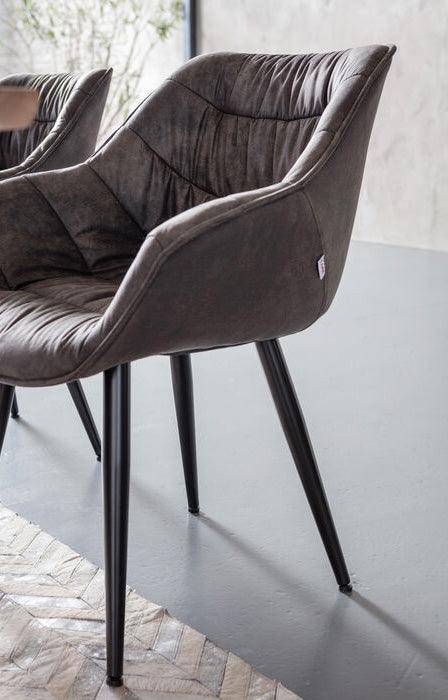 Thelma Dark Grey Chair with Armrest