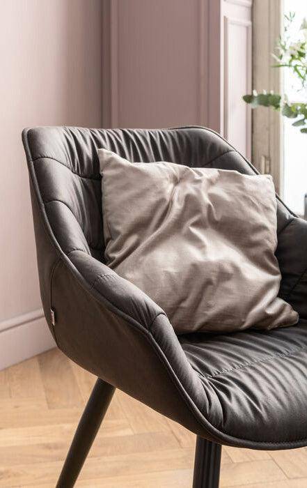 Thelma Dark Grey Chair with Armrest